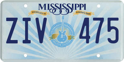 MS license plate ZIV475