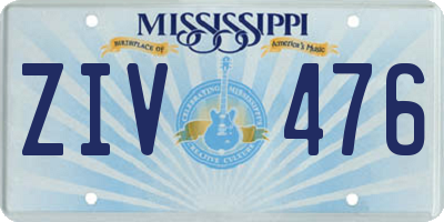 MS license plate ZIV476