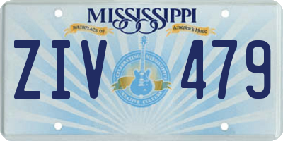 MS license plate ZIV479