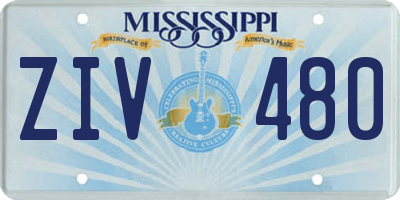 MS license plate ZIV480