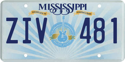 MS license plate ZIV481