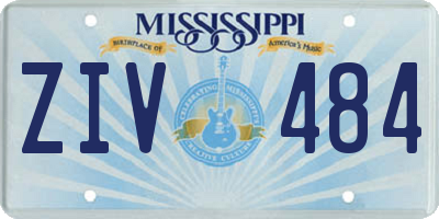 MS license plate ZIV484