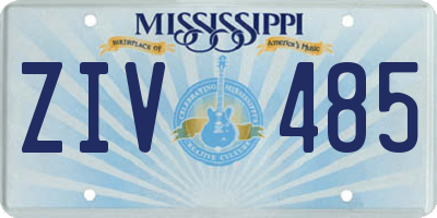 MS license plate ZIV485