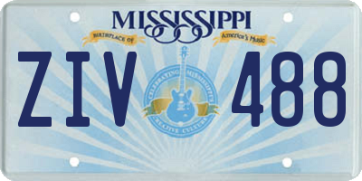 MS license plate ZIV488