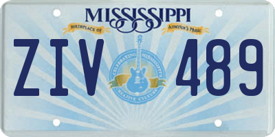 MS license plate ZIV489