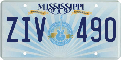 MS license plate ZIV490