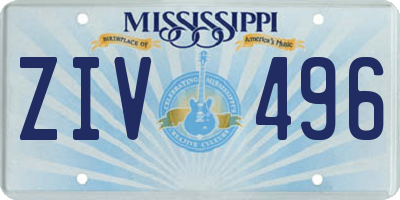 MS license plate ZIV496