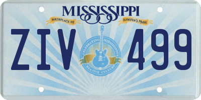 MS license plate ZIV499