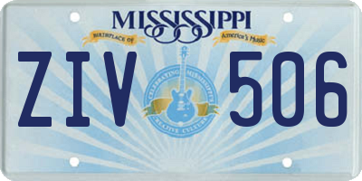 MS license plate ZIV506