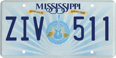 MS license plate ZIV511