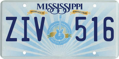 MS license plate ZIV516