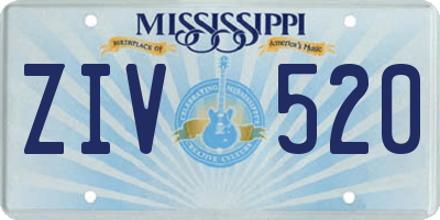 MS license plate ZIV520