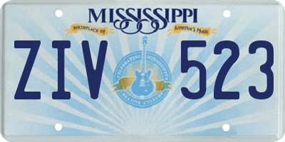 MS license plate ZIV523