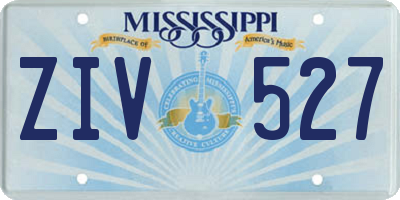 MS license plate ZIV527