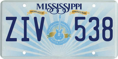 MS license plate ZIV538