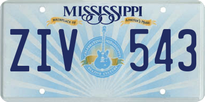 MS license plate ZIV543