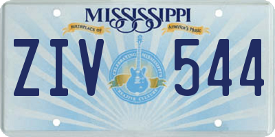 MS license plate ZIV544