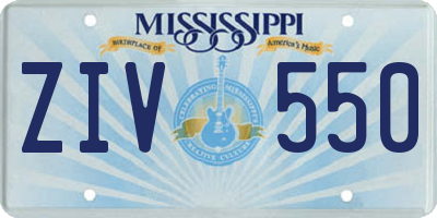 MS license plate ZIV550