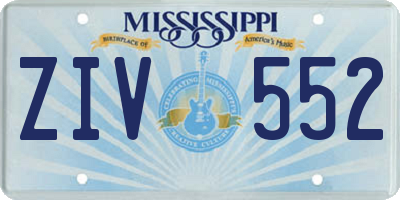 MS license plate ZIV552