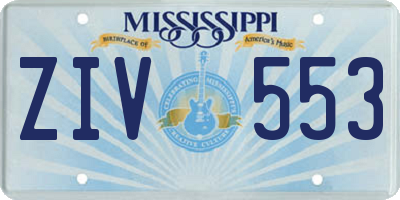 MS license plate ZIV553