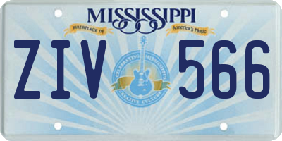 MS license plate ZIV566