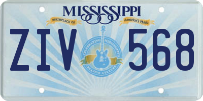 MS license plate ZIV568