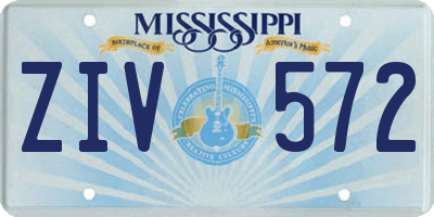 MS license plate ZIV572