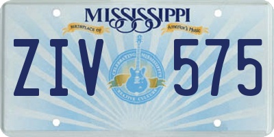 MS license plate ZIV575