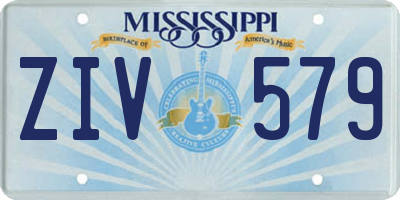 MS license plate ZIV579