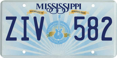 MS license plate ZIV582