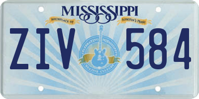 MS license plate ZIV584