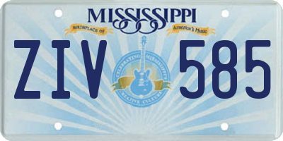 MS license plate ZIV585