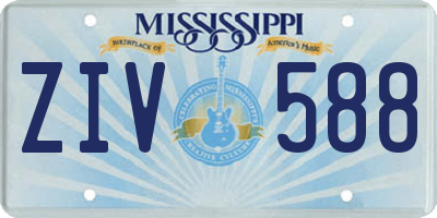 MS license plate ZIV588