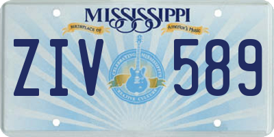 MS license plate ZIV589