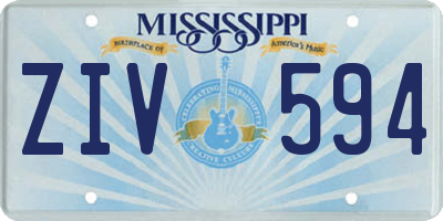 MS license plate ZIV594