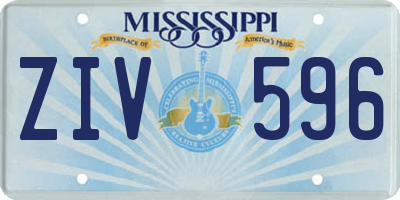 MS license plate ZIV596