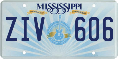 MS license plate ZIV606