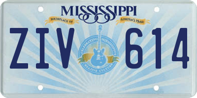 MS license plate ZIV614