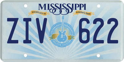 MS license plate ZIV622