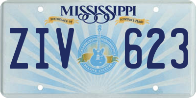 MS license plate ZIV623