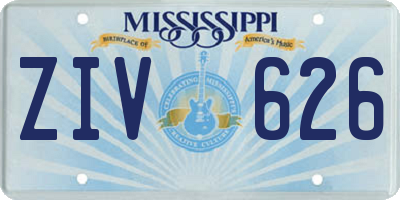 MS license plate ZIV626