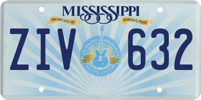 MS license plate ZIV632