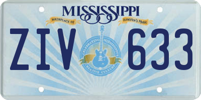 MS license plate ZIV633