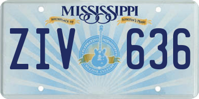 MS license plate ZIV636