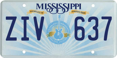 MS license plate ZIV637