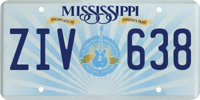 MS license plate ZIV638