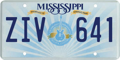 MS license plate ZIV641