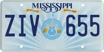 MS license plate ZIV655