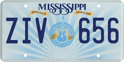 MS license plate ZIV656