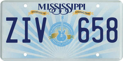 MS license plate ZIV658